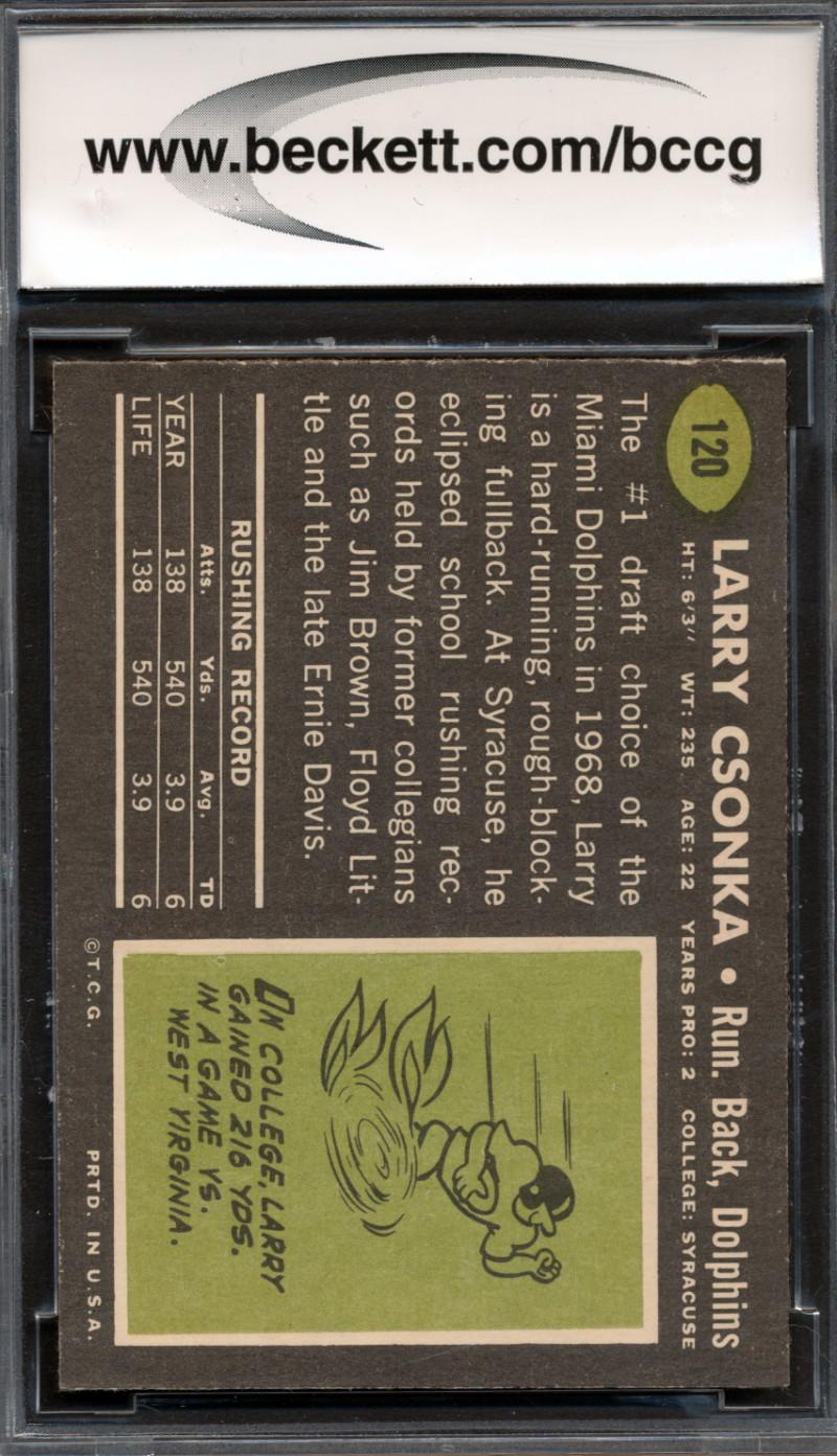 Larry Csonka 1969 Topps #120 RC (BCCG 9) at PristineAuction.com Larry Csonka 1969 Topps #120 RC (BCCG 9) at PristineAuction.com