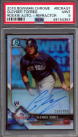 Gleyber Torres 2018 Bowman Chrome Rookie Autographs Refractors #BCRAGT #204/499 (PSA 9) at PristineAuction.com