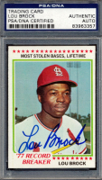 Lou Brock Signed 1978 Topps #1 RB (PSA) at PristineAuction.com