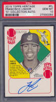 Francisco Lindor 2015 Topps Heritage '51 Collection Autographs #H51AFL RC #115/250 (PSA 10) at PristineAuction.com
