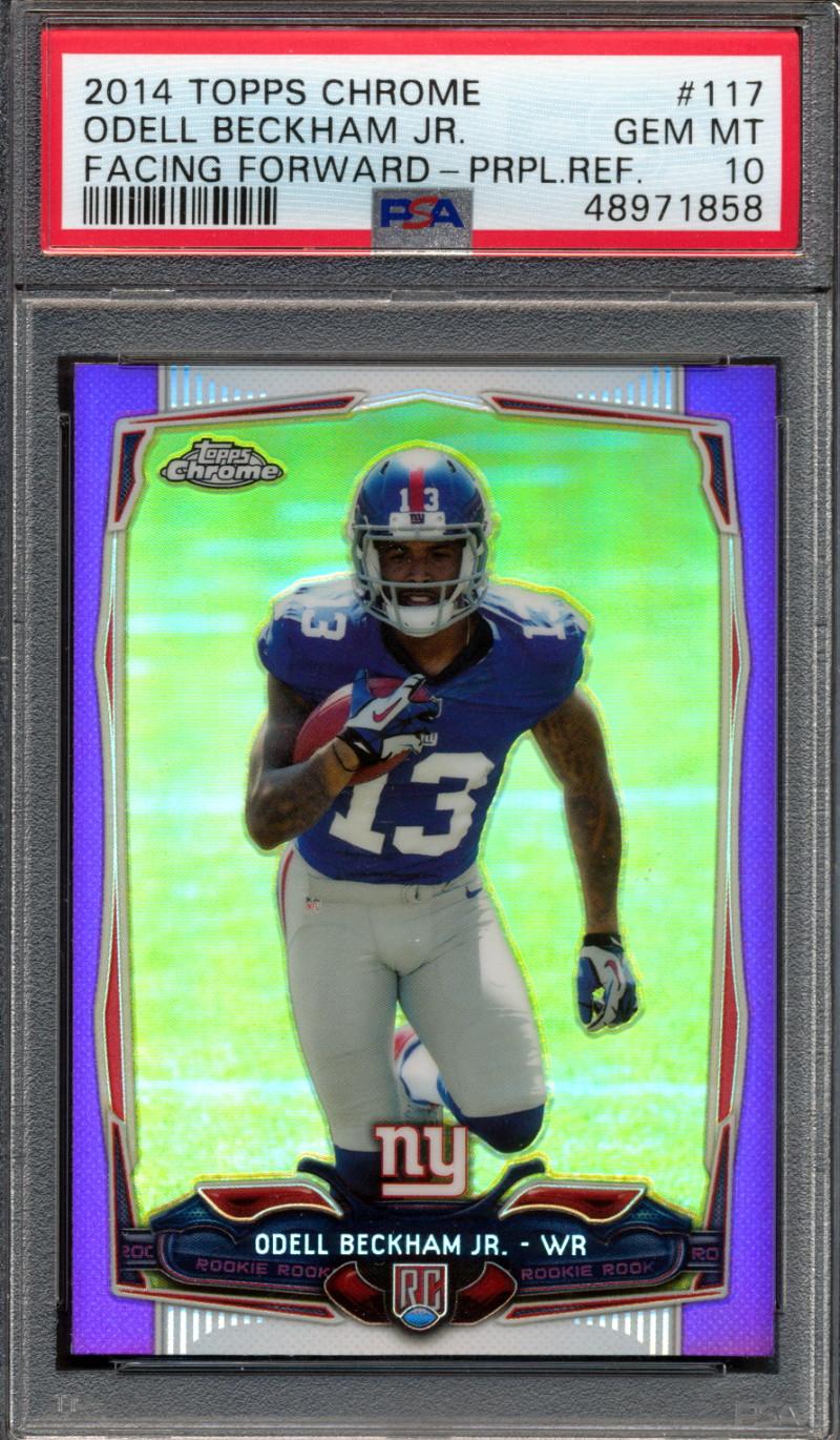 Odell Beckham Jr. 2014 Topps Chrome Purple Refractors #117 RC (PSA 10) at PristineAuction.com Odell Beckham Jr. 2014 Topps Chrome Purple Refractors #117 RC (PSA 10) at PristineAuction.com