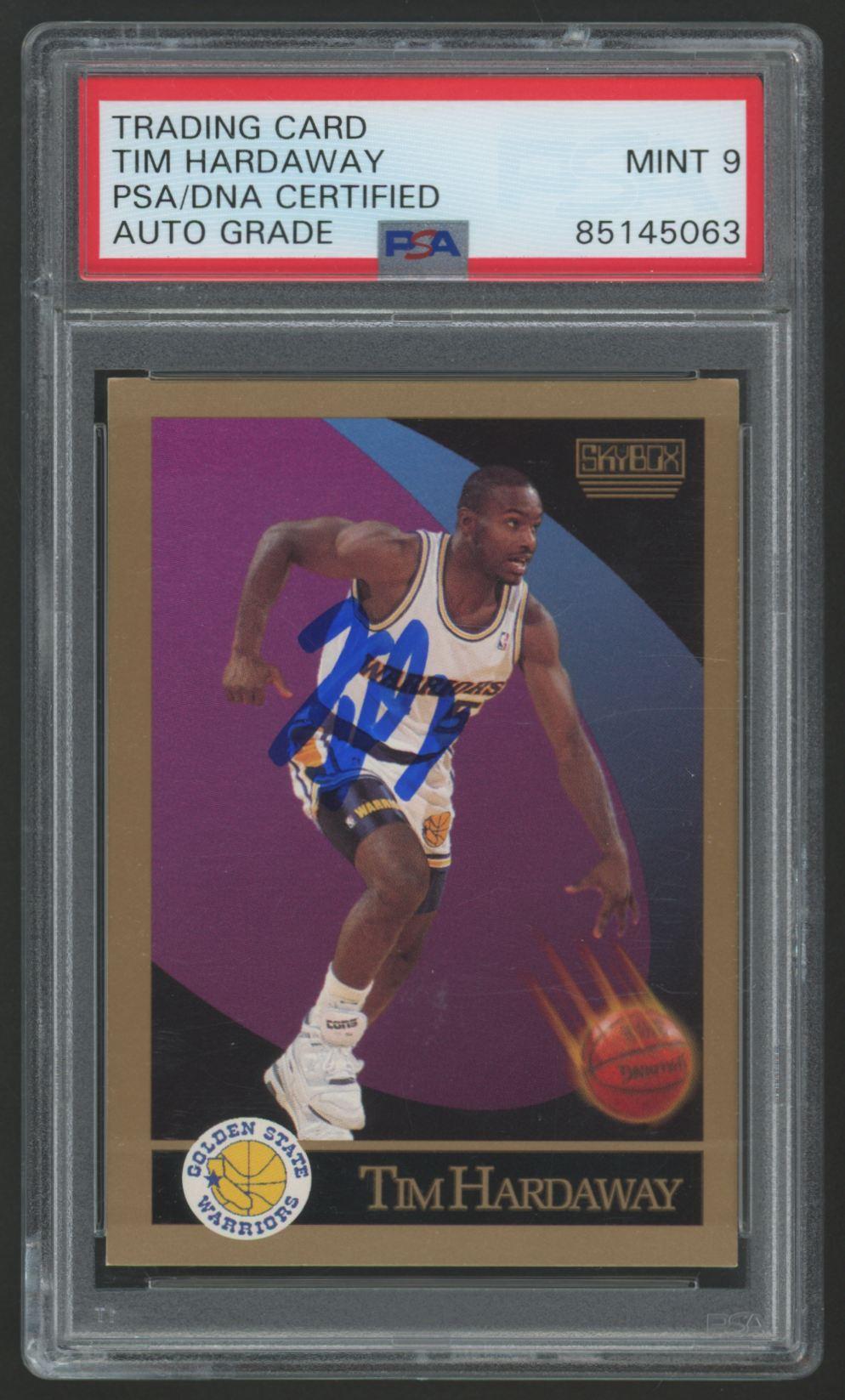Tim Hardaway Signed 1990 Skybox #95 (PSA | Auto 9) at PristineAuction.com Tim Hardaway Signed 1990 Skybox #95 (PSA | Auto 9) at PristineAuction.com
