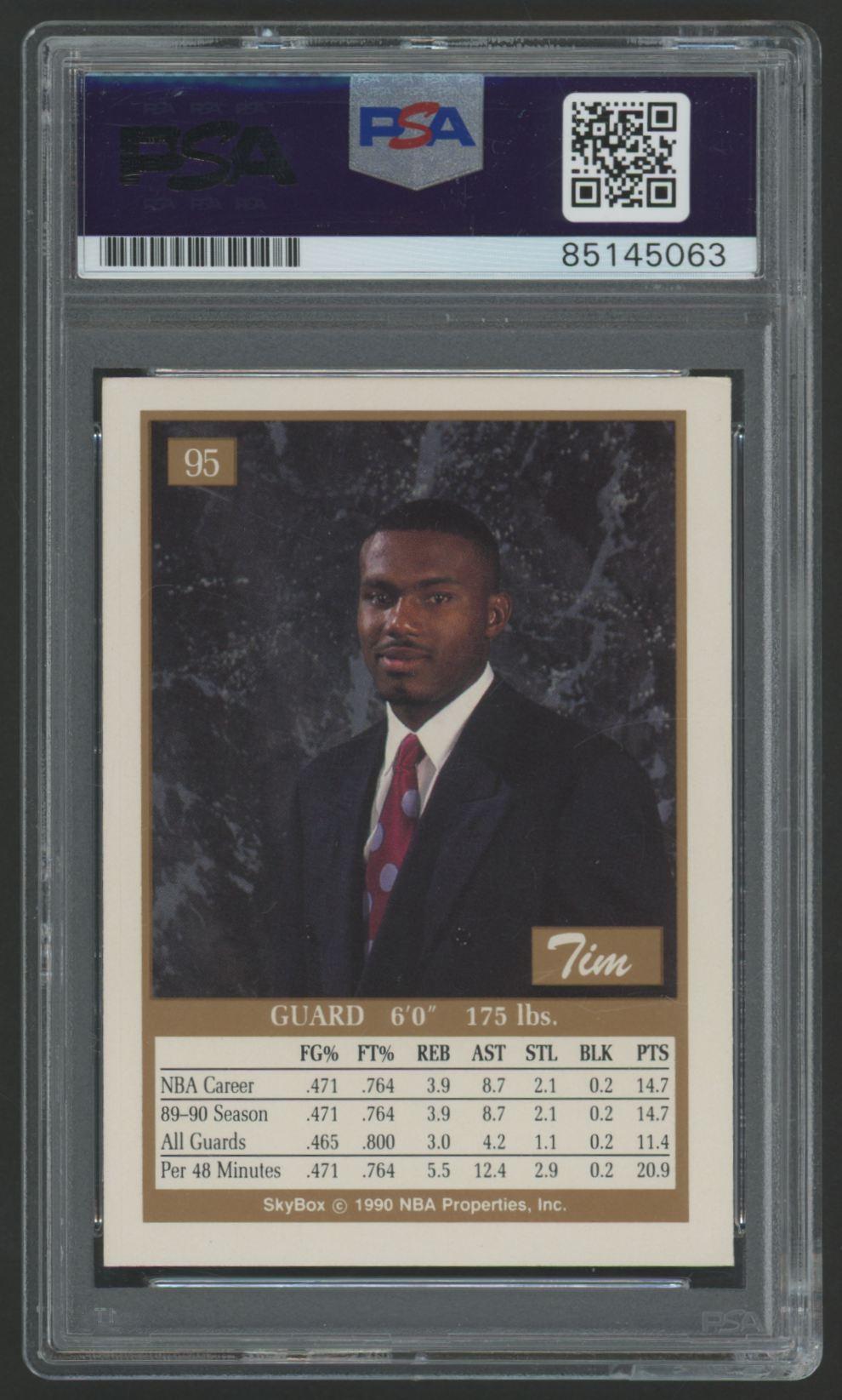Tim Hardaway Signed 1990 Skybox #95 (PSA | Auto 9) at PristineAuction.com Tim Hardaway Signed 1990 Skybox #95 (PSA | Auto 9) at PristineAuction.com