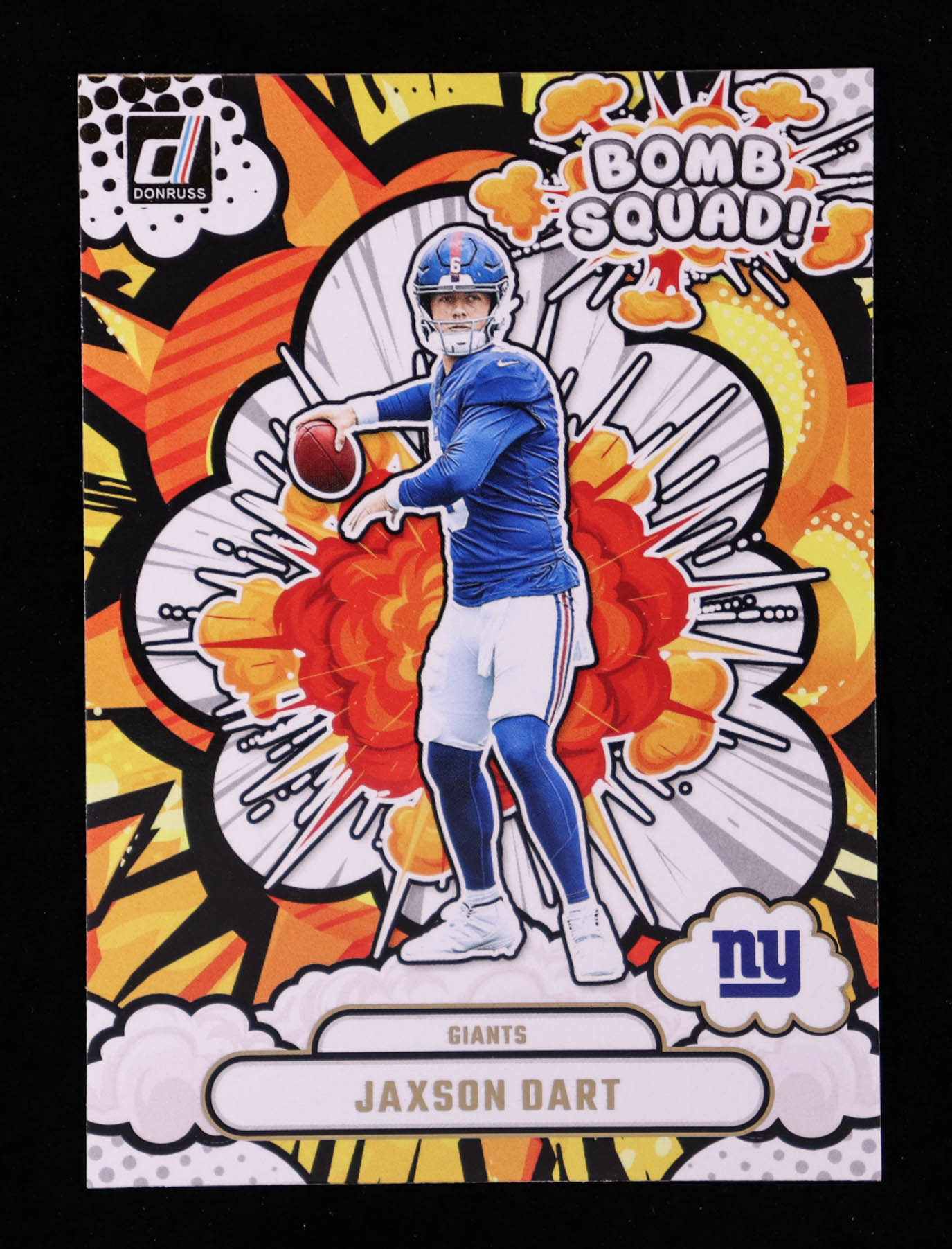 Jaxson Dart 2025 Donruss Bomb Squad #27 RC at PristineAuction.com Jaxson Dart 2025 Donruss Bomb Squad #27 RC at PristineAuction.com