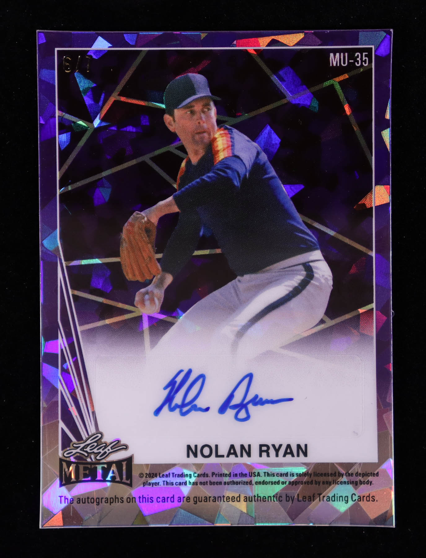 Roger Staubach / Nolan Ryan 2024 Leaf Collective Multi Mash-Up Dual Autographs Crystal Purple #MU35 #6/7 at PristineAuction.com Roger Staubach / Nolan Ryan 2024 Leaf Collective Multi Mash-Up Dual Autographs Crystal Purple #MU35 #6/7 at PristineAuction.com