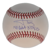 Jonah Tong Signed OML Baseball Inscribed "MLB Debut 8/29/25" (MLB) at PristineAuction.com