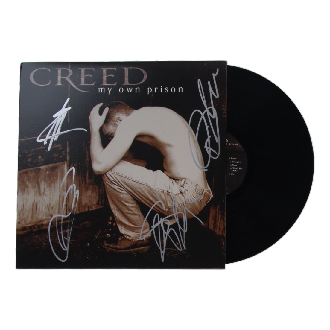 Creed "My Own Prison" Vinyl Record Album Band-Signed By (4) with Scott Stapp, Mark Tremonti, Brian Marshall & Scott Phillips (JSA) at PristineAuction.com Creed "My Own Prison" Vinyl Record Album Band-Signed By (4) with Scott Stapp, Mark Tremonti, Brian Marshall & Scott Phillips (JSA) at PristineAuction.com