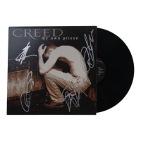 Creed "My Own Prison" Vinyl Record Album Band-Signed By (4) with Scott Stapp, Mark Tremonti, Brian Marshall & Scott Phillips (JSA) at PristineAuction.com