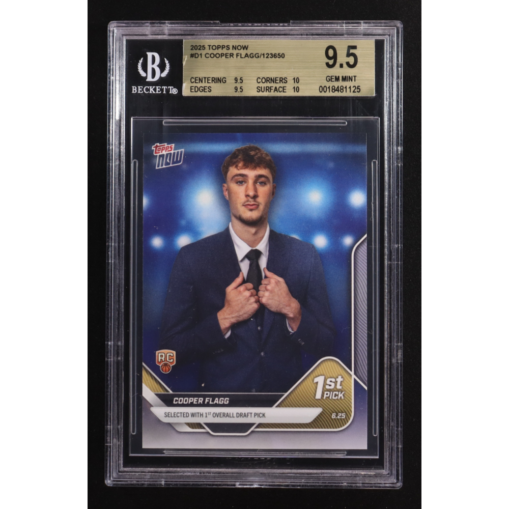 Cooper Flagg 2025 Topps Now #D1 RC (BGS 9.5) at PristineAuction.com