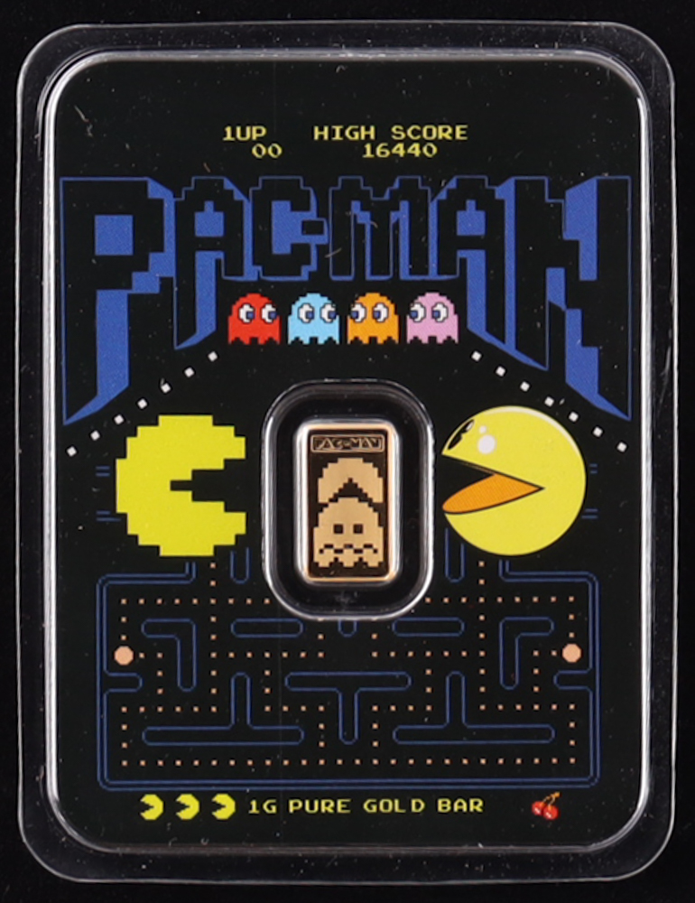 1 Gram .9999 Fine Gold Bullion Bar - "Pac-Man" Design at PristineAuction.com 1 Gram .9999 Fine Gold Bullion Bar - "Pac-Man" Design at PristineAuction.com