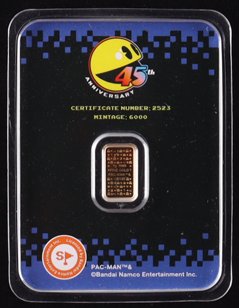 1 Gram .9999 Fine Gold Bullion Bar - "Pac-Man" Design at PristineAuction.com 1 Gram .9999 Fine Gold Bullion Bar - "Pac-Man" Design at PristineAuction.com