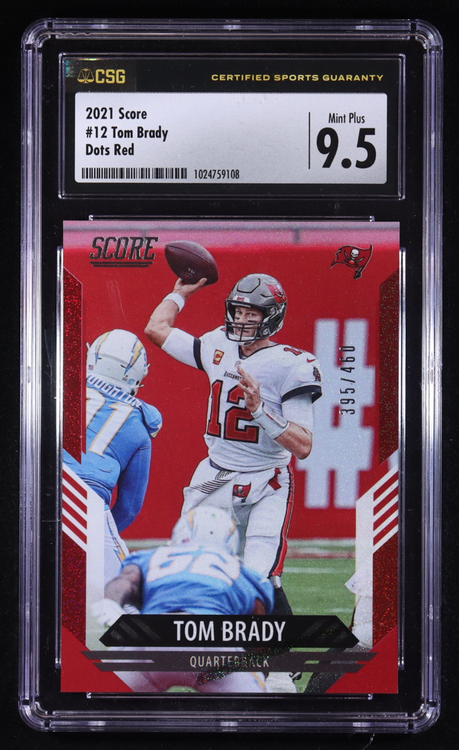 Tom Brady 2021 Score Dots Red #12 #395/460 (CSG 9.5) at PristineAuction.com Tom Brady 2021 Score Dots Red #12 #395/460 (CSG 9.5) at PristineAuction.com