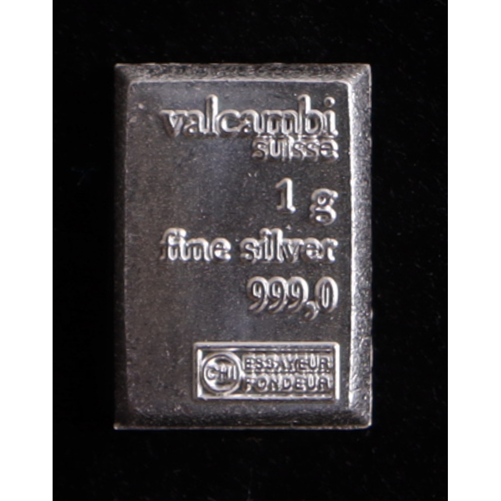 Valcambi 1g .999 Silver Bullion Bar at PristineAuction.com