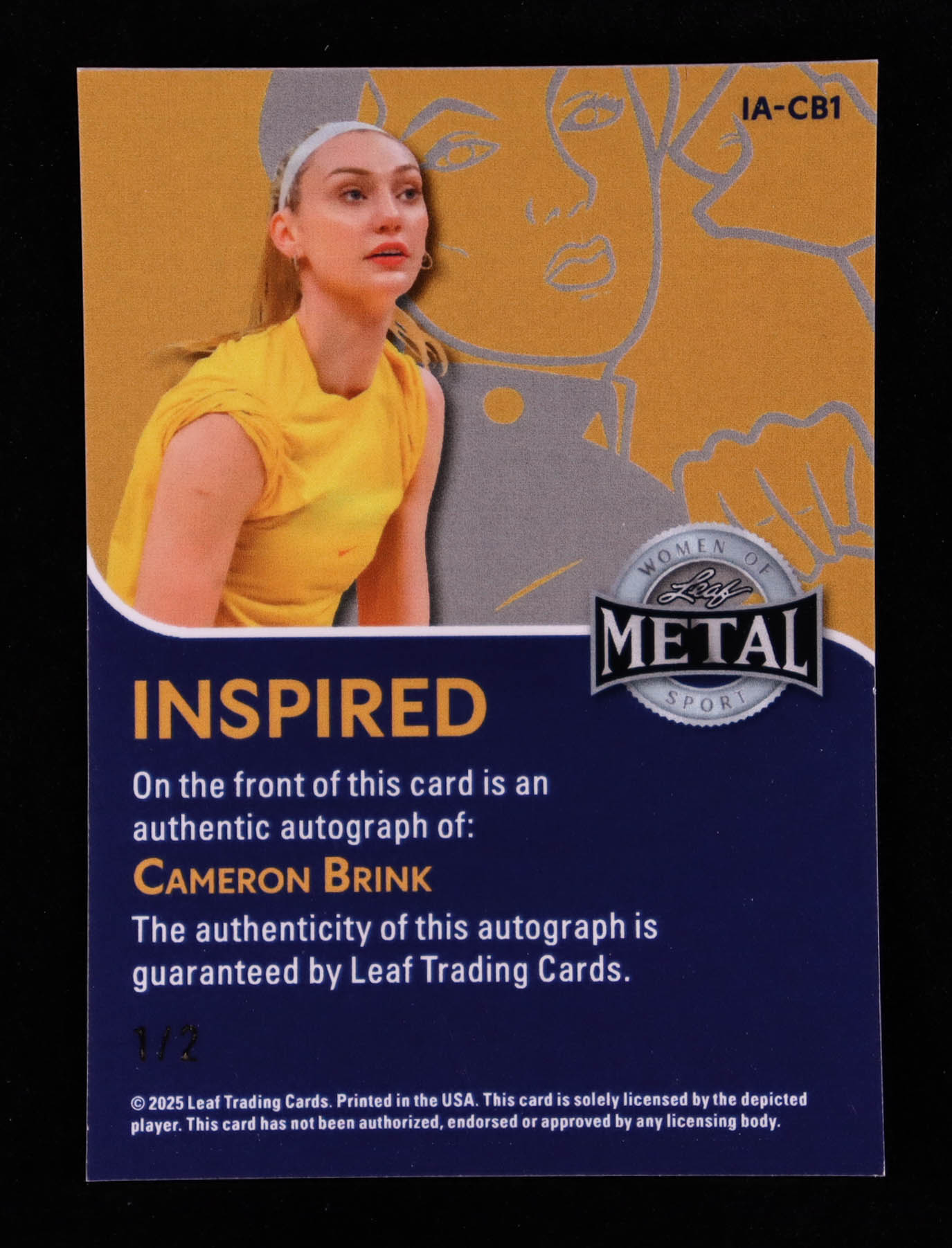 Cameron Brink 2025 Leaf Metal Women of Sport Inspired Autographs Prismatic Blue #IACB1 #1/2 at PristineAuction.com Cameron Brink 2025 Leaf Metal Women of Sport Inspired Autographs Prismatic Blue #IACB1 #1/2 at PristineAuction.com