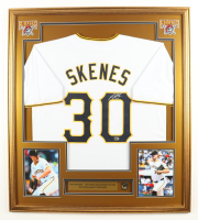 Paul Skenes Signed Custom Framed Jersey Display with 2025 Rookie of the Year Pin & Stat Plaque (MLB) at PristineAuction.com