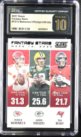 Patrick Mahomes II / Aaron Rodgers / Tom Brady 2021 Score Fantasy Stars #FS14 (CGC PRISTINE 10 | Black Label) at PristineAuction.com