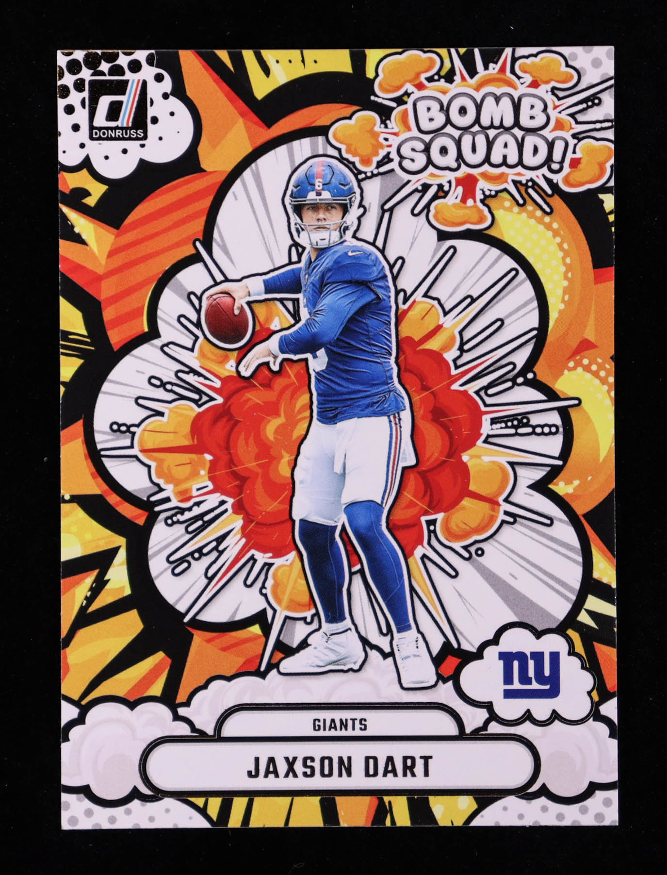 Jaxson Dart 2025 Donruss Bomb Squad #27 RC at PristineAuction.com Jaxson Dart 2025 Donruss Bomb Squad #27 RC at PristineAuction.com