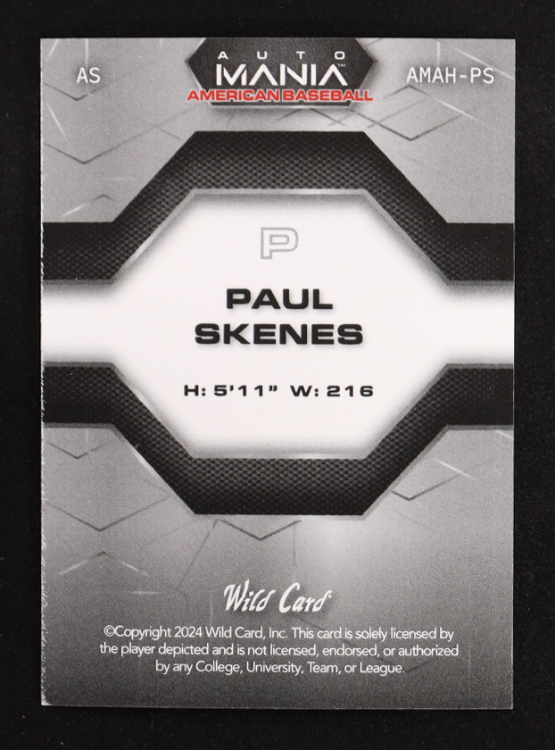 Paul Skenes 2024 Wild Card Auto Mania American Baseball Flag Checkerboard Foil AS #AMAH-PS #2/50 RC at PristineAuction.com Paul Skenes 2024 Wild Card Auto Mania American Baseball Flag Checkerboard Foil AS #AMAH-PS #2/50 RC at PristineAuction.com