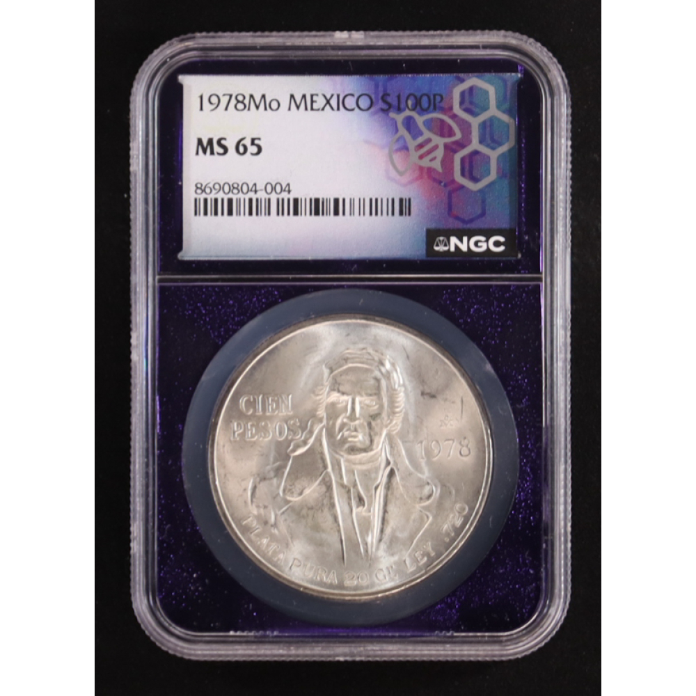 1978 - Mo Mexico Silver 100 Pesos (NGC MS65) at PristineAuction.com