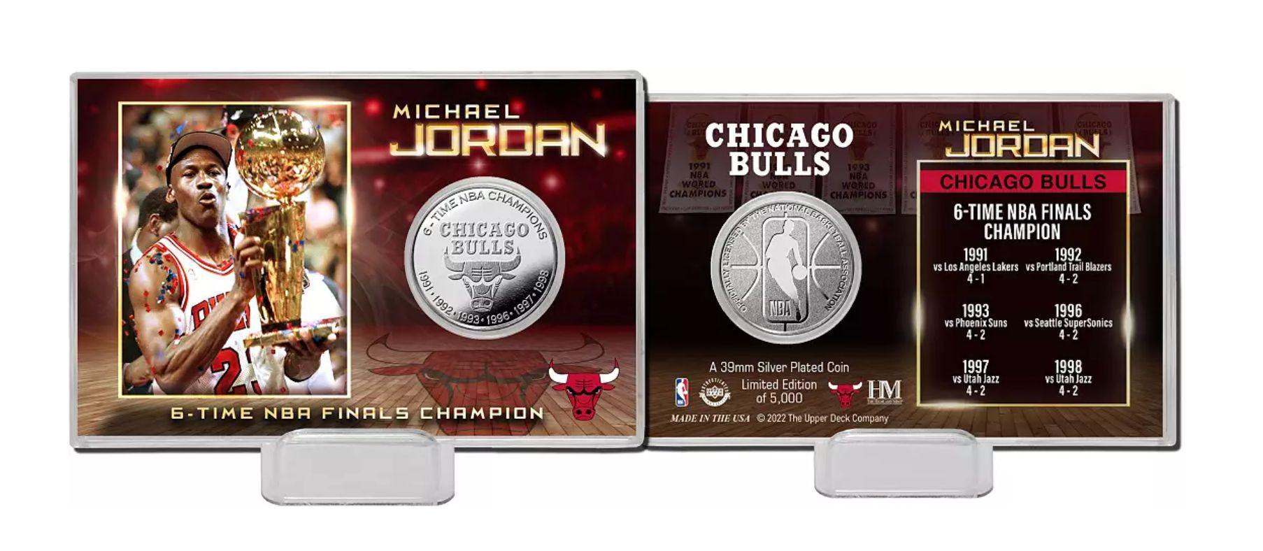Michael Jordan Bulls "6x Champions" Silver Coin Card at PristineAuction.com Michael Jordan Bulls "6x Champions" Silver Coin Card at PristineAuction.com