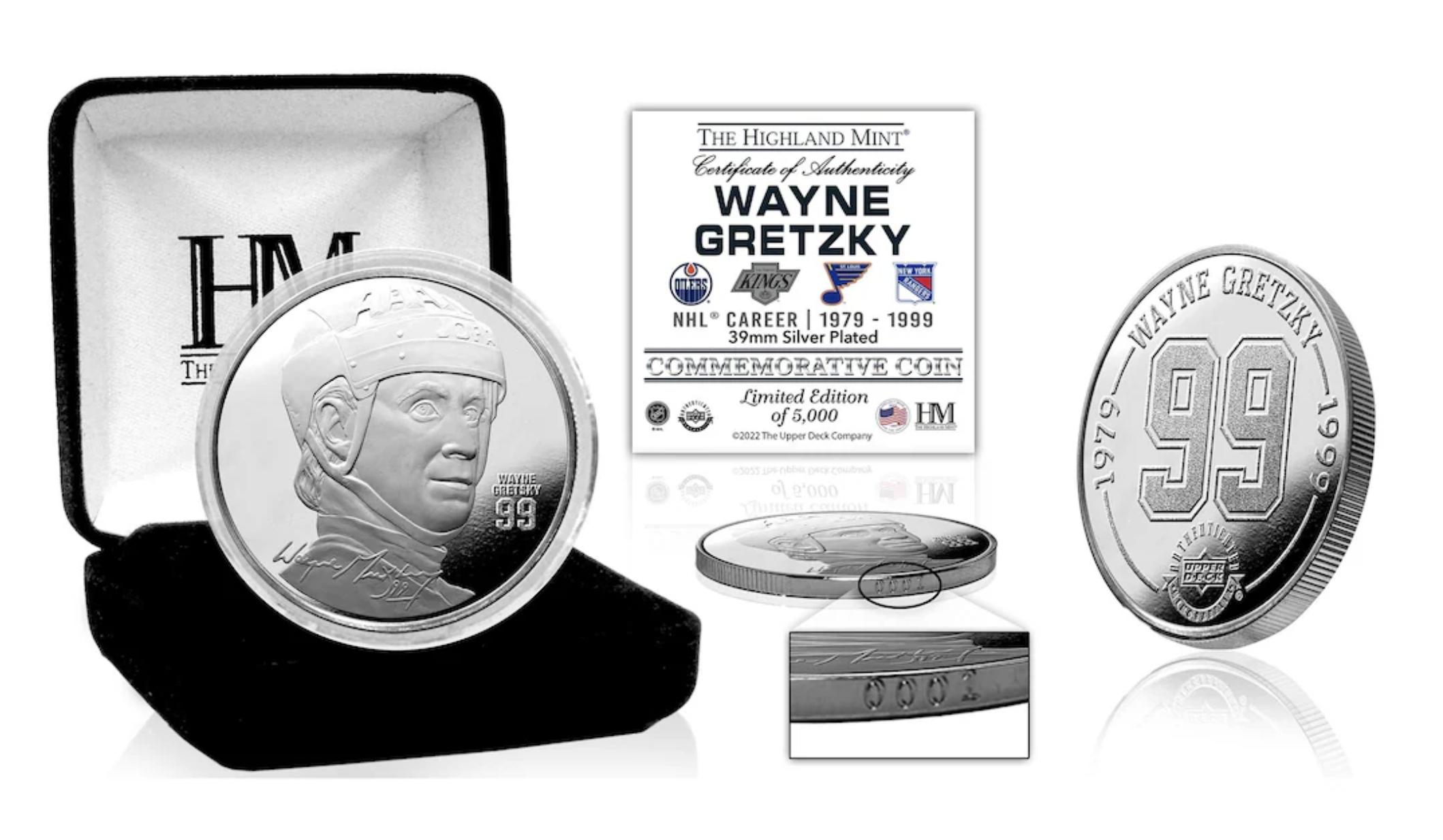 Wayne Gretzky "NHL Career" Silver Plated Coin at PristineAuction.com Wayne Gretzky "NHL Career" Silver Plated Coin at PristineAuction.com