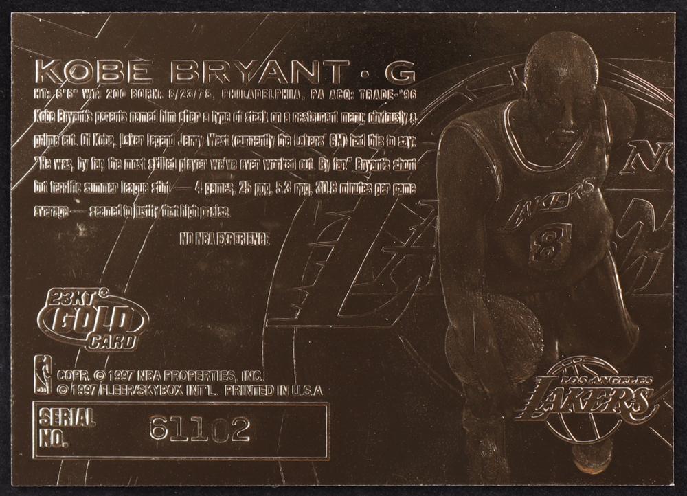 Kobe Bryant 1996-97 Fleer Purple Signature 23Kt Gold RC at PristineAuction.com Kobe Bryant 1996-97 Fleer Purple Signature 23Kt Gold RC at PristineAuction.com