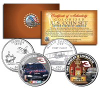Dale Earnhardt Sr. Set of (2) "7-Time NASCAR Champ & GM Goodwrench" United States Quarters at PristineAuction.com