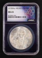 1978-Mo Mexico Silver 100 Pesos (NGC MS65) at PristineAuction.com