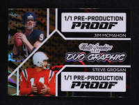 Jim McMahon / Steve Grogan 2024 Leaf MultiGraphics Duo-Graphic Lava Tiger Stripe Pre-Production Proof #NNO #1/1 at PristineAuction.com