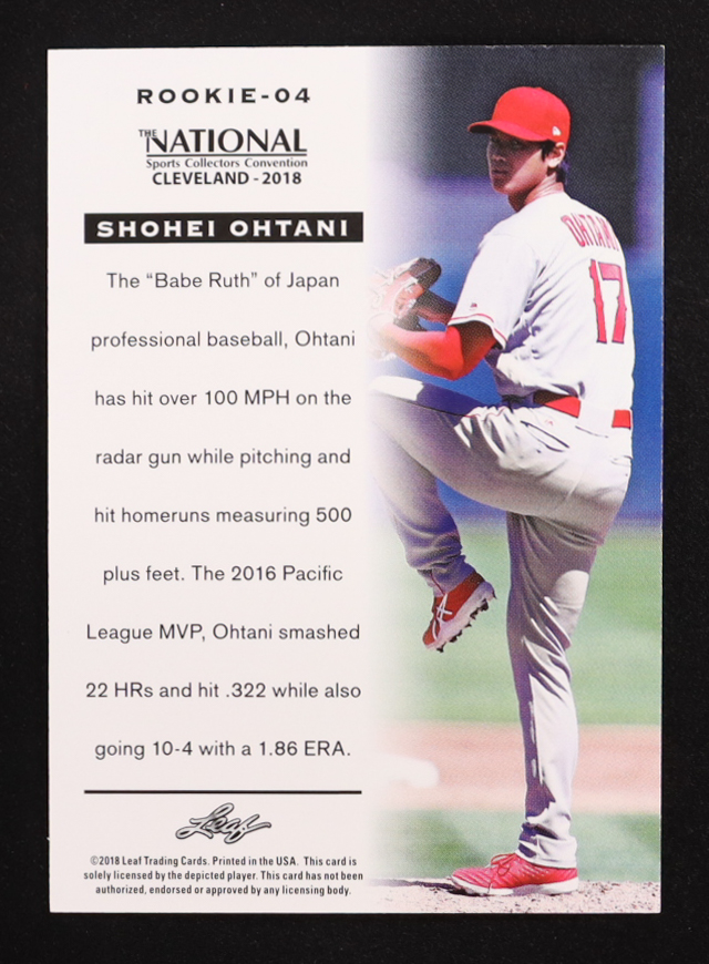 Shohei Ohtani 2018 Leaf National Convention Shohei Ohtani #Rookie04 RC at PristineAuction.com Shohei Ohtani 2018 Leaf National Convention Shohei Ohtani #Rookie04 RC at PristineAuction.com