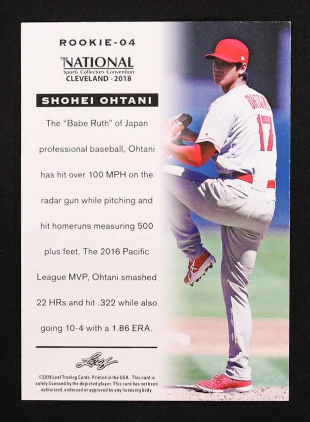 Shohei Ohtani 2018 Leaf National Convention Shohei Ohtani #Rookie04 RC at PristineAuction.com Shohei Ohtani 2018 Leaf National Convention Shohei Ohtani #Rookie04 RC at PristineAuction.com