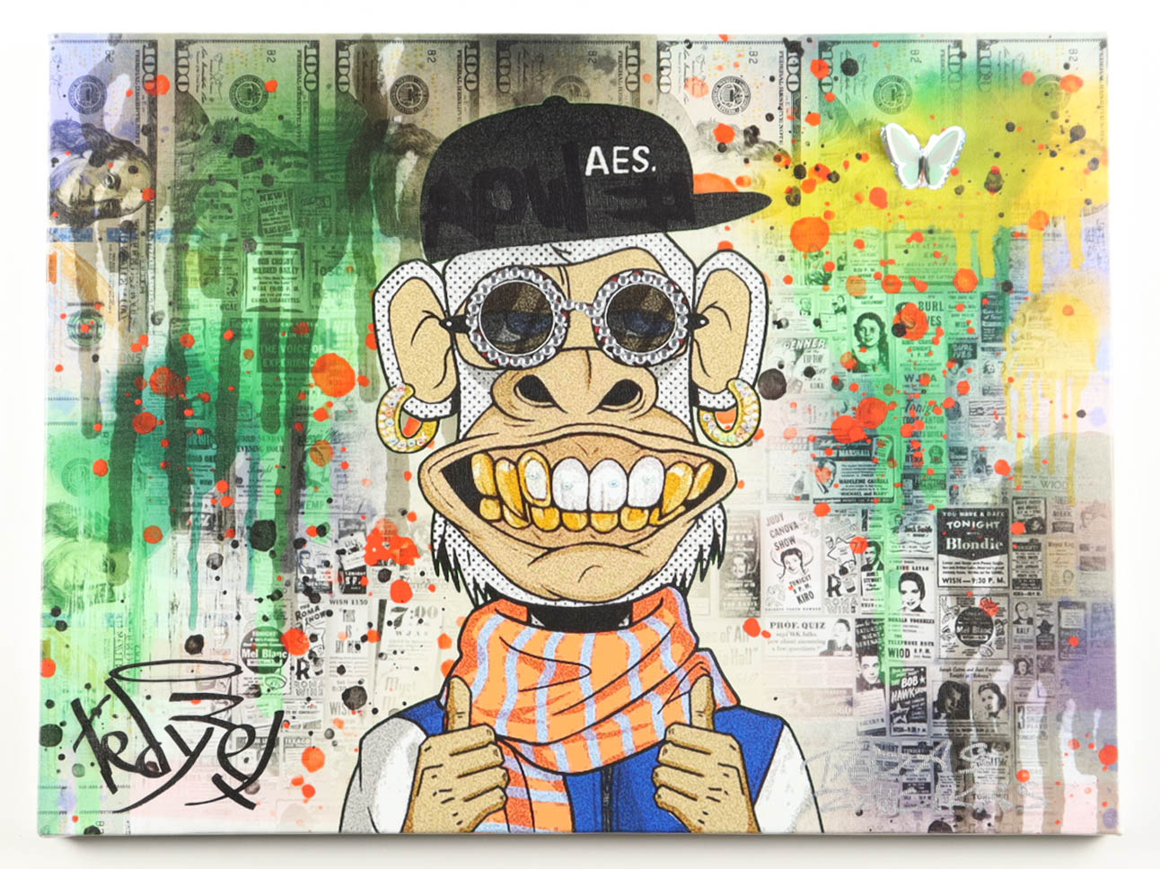 Tadas Zaicikas (TedyZet) "Street Ape Vibes" Original Painting on Wrapped Canvas (Zaicikas) at PristineAuction.com Tadas Zaicikas (TedyZet) "Street Ape Vibes" Original Painting on Wrapped Canvas (Zaicikas) at PristineAuction.com