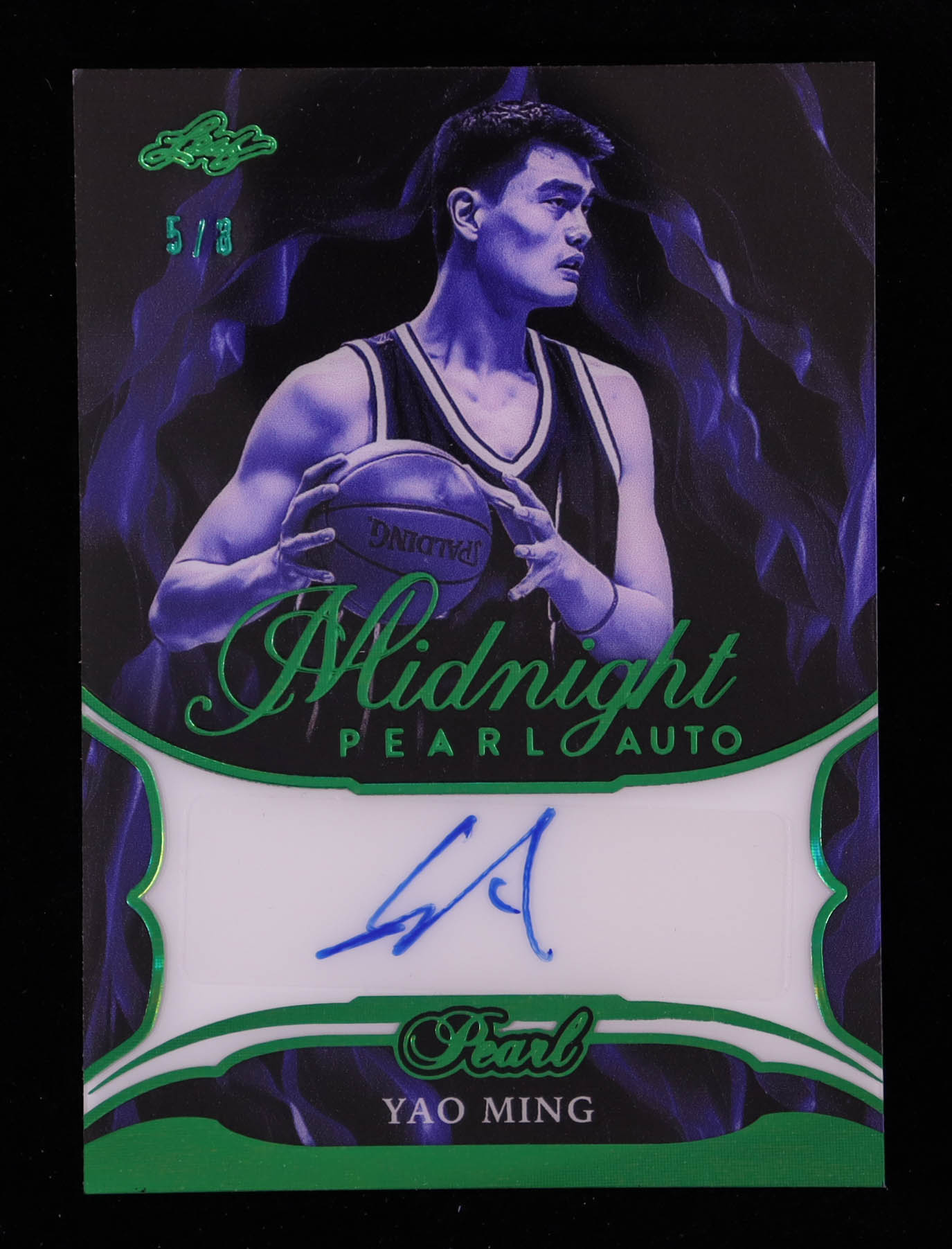Yao Ming 2025 Leaf Pearl Midnight Autograph Green #MPYM1 #5/8 at PristineAuction.com Yao Ming 2025 Leaf Pearl Midnight Autograph Green #MPYM1 #5/8 at PristineAuction.com