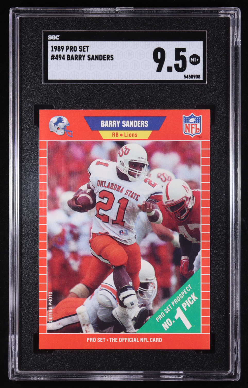 Barry Sanders 1989 Pro Set #494 RC (SGC 9.5) at PristineAuction.com Barry Sanders 1989 Pro Set #494 RC (SGC 9.5) at PristineAuction.com