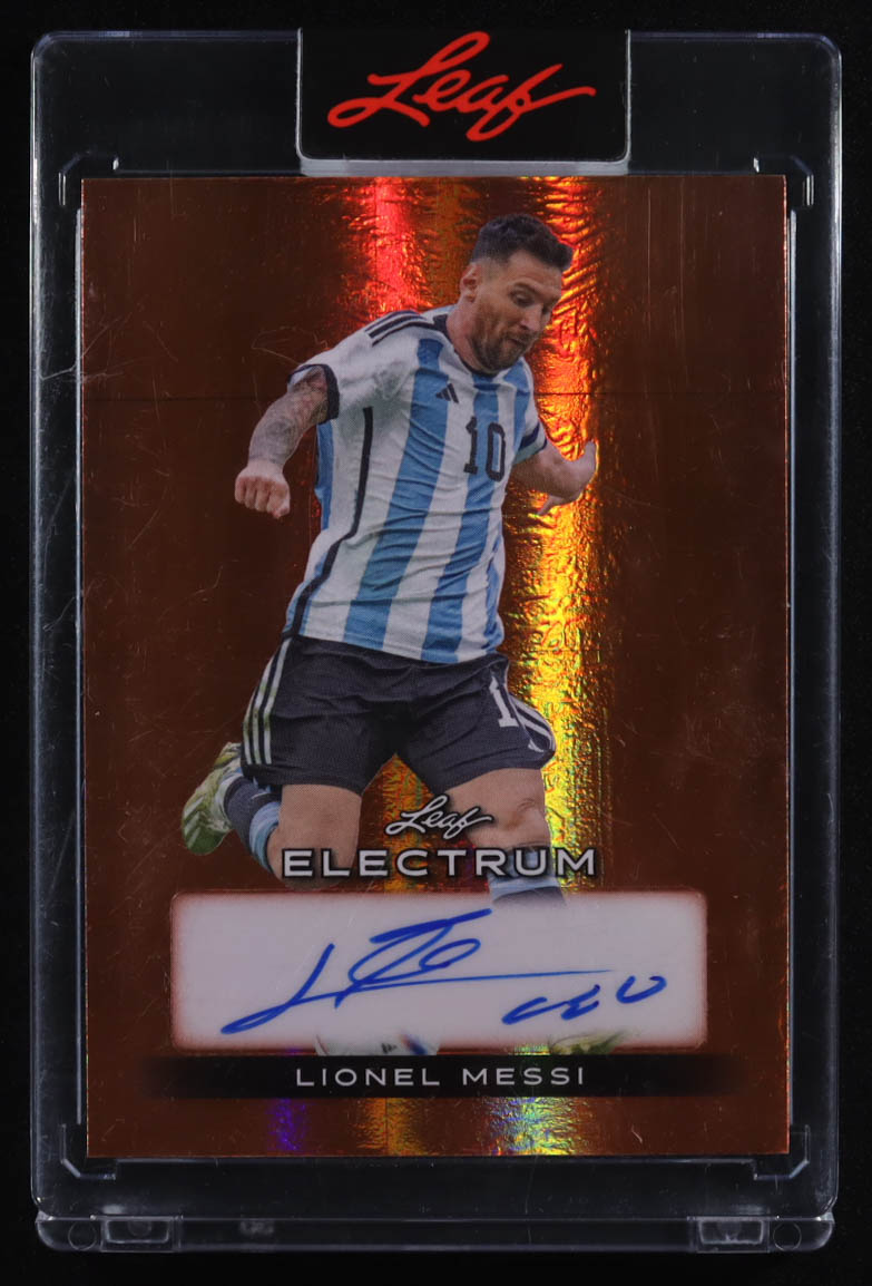 Lionel Messi 2024 Leaf Electrum Autographs Bronze Spectrum #BALM2 #18/20 at PristineAuction.com Lionel Messi 2024 Leaf Electrum Autographs Bronze Spectrum #BALM2 #18/20 at PristineAuction.com