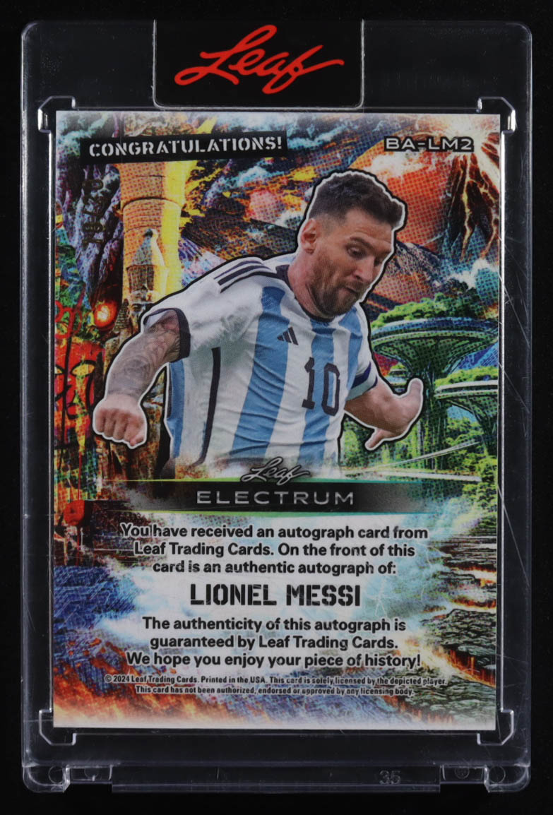 Lionel Messi 2024 Leaf Electrum Autographs Bronze Spectrum #BALM2 #18/20 at PristineAuction.com Lionel Messi 2024 Leaf Electrum Autographs Bronze Spectrum #BALM2 #18/20 at PristineAuction.com