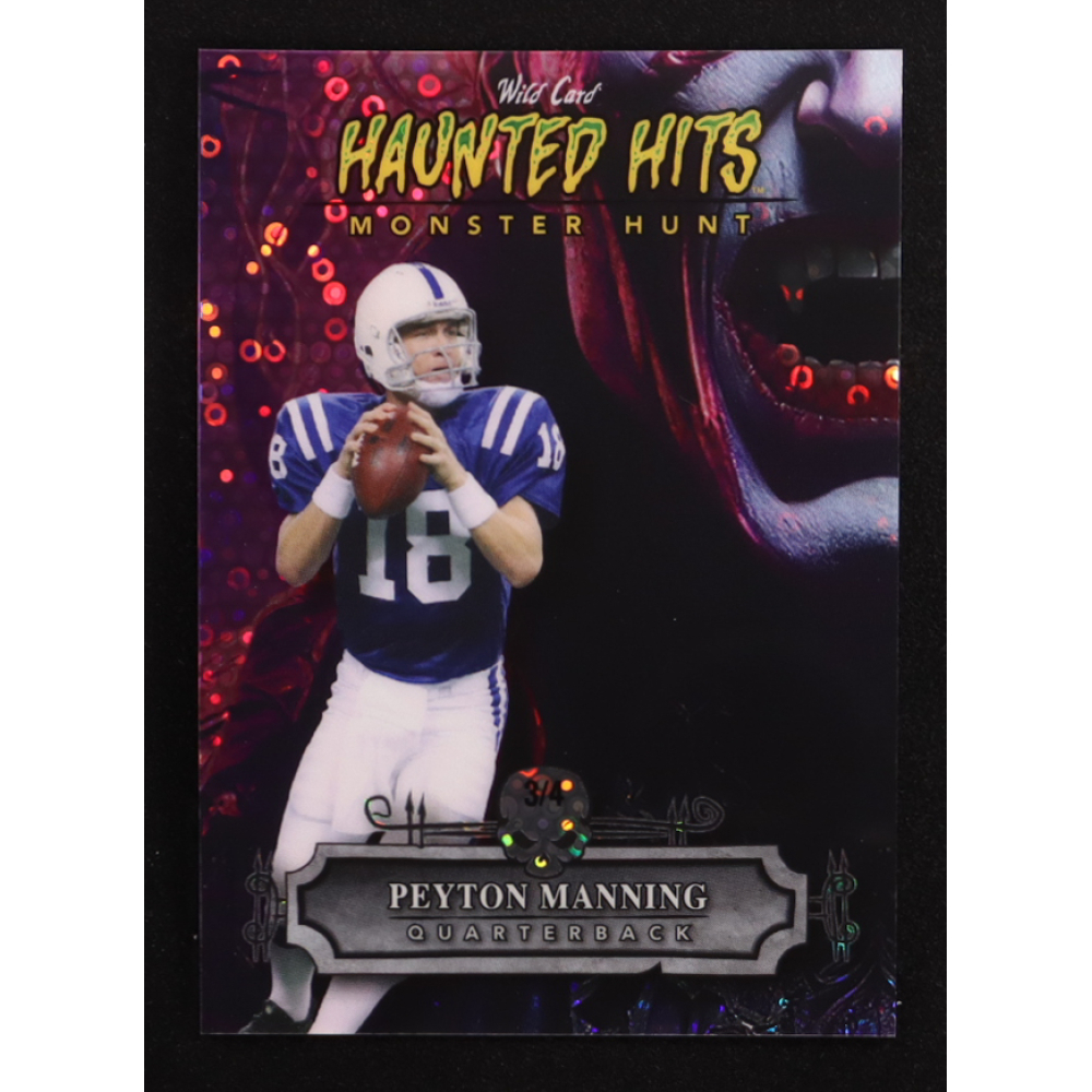 Peyton Manning 2024 Wild Card Haunted Hits Monster Hunt Count Dracula Purple Donut Circles #HHDPM #3/4 at PristineAuction.com