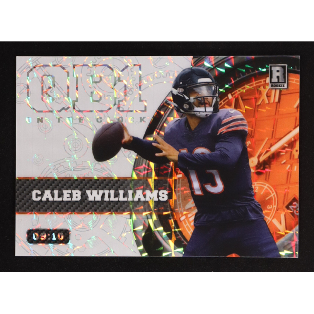Caleb Williams 2023 Wild Card QB1 On The Clock Platinum Orange Mosaic #OCW-CW3 #09/10 RC at PristineAuction.com