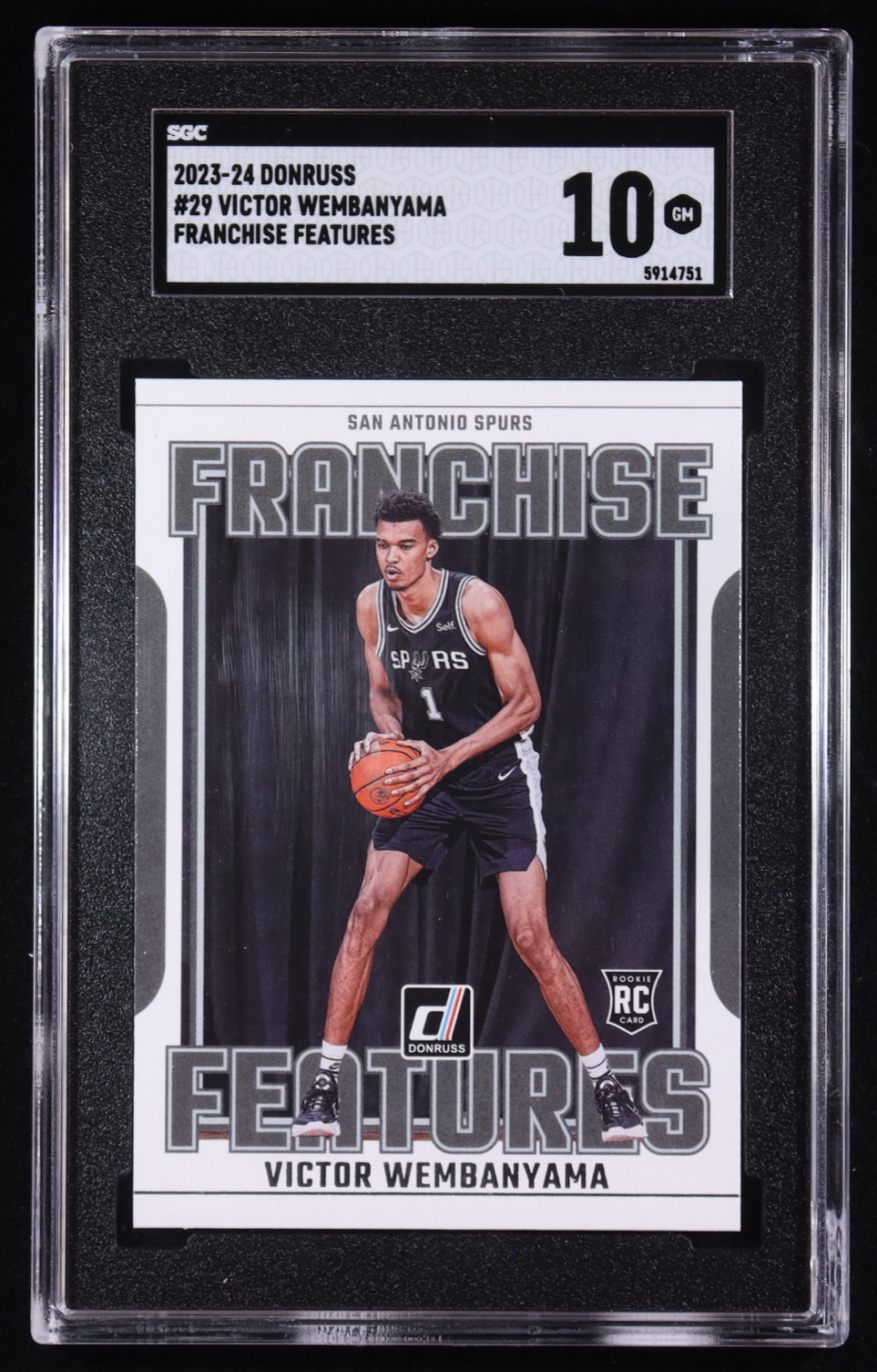 Victor Wembanyama 2023-24 Donruss Franchise Features #29 RC (SGC 10) at PristineAuction.com Victor Wembanyama 2023-24 Donruss Franchise Features #29 RC (SGC 10) at PristineAuction.com
