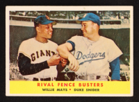 Willie Mays / Duke Snider 1958 Topps #436 Rival Fence Busters at PristineAuction.com