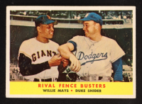 Willie Mays / Duke Snider 1958 Topps #436 Rival Fence Busters at PristineAuction.com