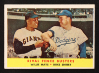 Willie Mays / Duke Snider 1958 Topps #436 Rival Fence Busters at PristineAuction.com