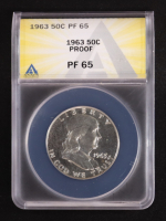 1963 Franklin Silver 50C Proof Half Dollar (ANACS PF65) at PristineAuction.com