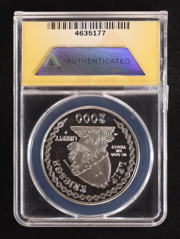 2000-P Leif Ericson Proof Commemorative Silver $1 Dollar (ANACS PF68 DCAM) at PristineAuction.com 2000-P Leif Ericson Proof Commemorative Silver $1 Dollar (ANACS PF68 DCAM) at PristineAuction.com