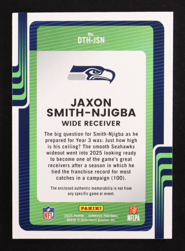 Jaxon Smith-Njigba 2025 Donruss Threads #37 at PristineAuction.com Jaxon Smith-Njigba 2025 Donruss Threads #37 at PristineAuction.com