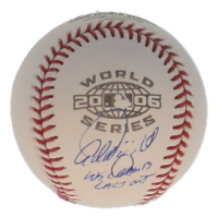 Adam Wainwright Signed Official 2006 World Series Logo Baseball Inscribed "WS Champs" & "Last Out" (JSA) at PristineAuction.com
