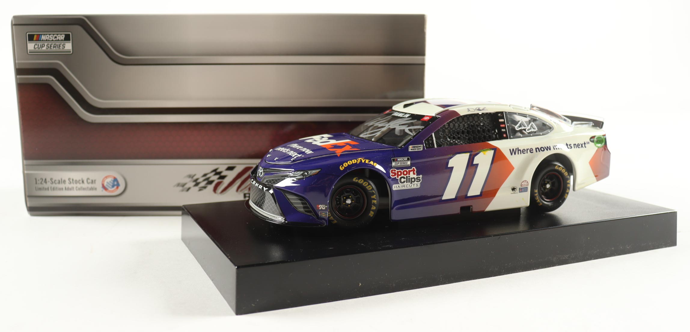 Denny Hamlin Signed 2021 #11 Fedex Where Now Meets Next | 1:24 Diecast Car (PA) at PristineAuction.com Denny Hamlin Signed 2021 #11 Fedex Where Now Meets Next | 1:24 Diecast Car (PA) at PristineAuction.com