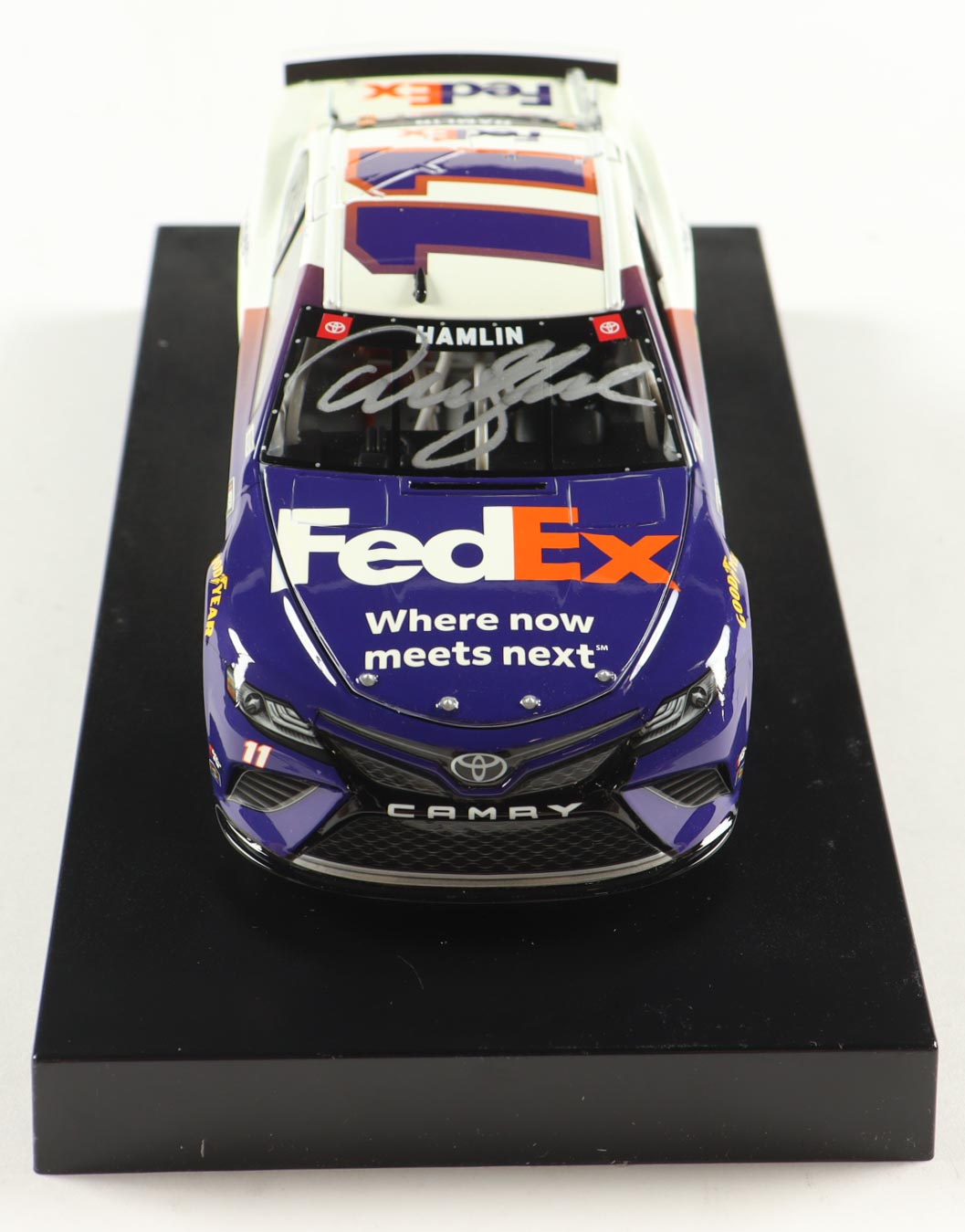 Denny Hamlin Signed 2021 #11 Fedex Where Now Meets Next | 1:24 Diecast Car (PA) at PristineAuction.com Denny Hamlin Signed 2021 #11 Fedex Where Now Meets Next | 1:24 Diecast Car (PA) at PristineAuction.com