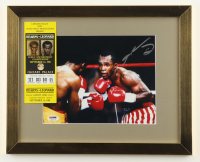 'Sugar' Ray Leonard Signed Custom Framed Photos Display with Original Fight Ticket (PSA) at PristineAuction.com