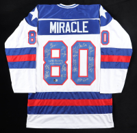 1980 Team USA | "Miracle on Ice" | Jersey Signed by (18) with Mike Eruzione, Jim Craig, Mark Johnson, Neal Broten & Inscribed "Do you Believe in Miracles?" & "1980 Gold" (Beckett) at PristineAuction.com
